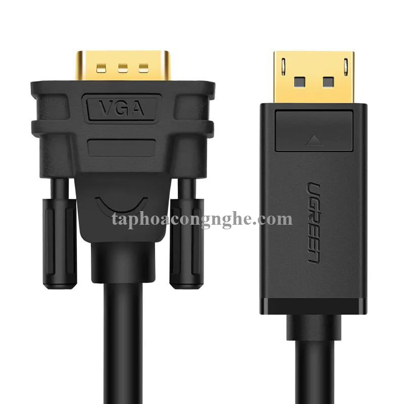 Ugreen 10236 3M màu Đen Cáp chuyển đổi DP sang VGA Hỗ trợ độ phân giải Full HD 1080P DP105 30010236